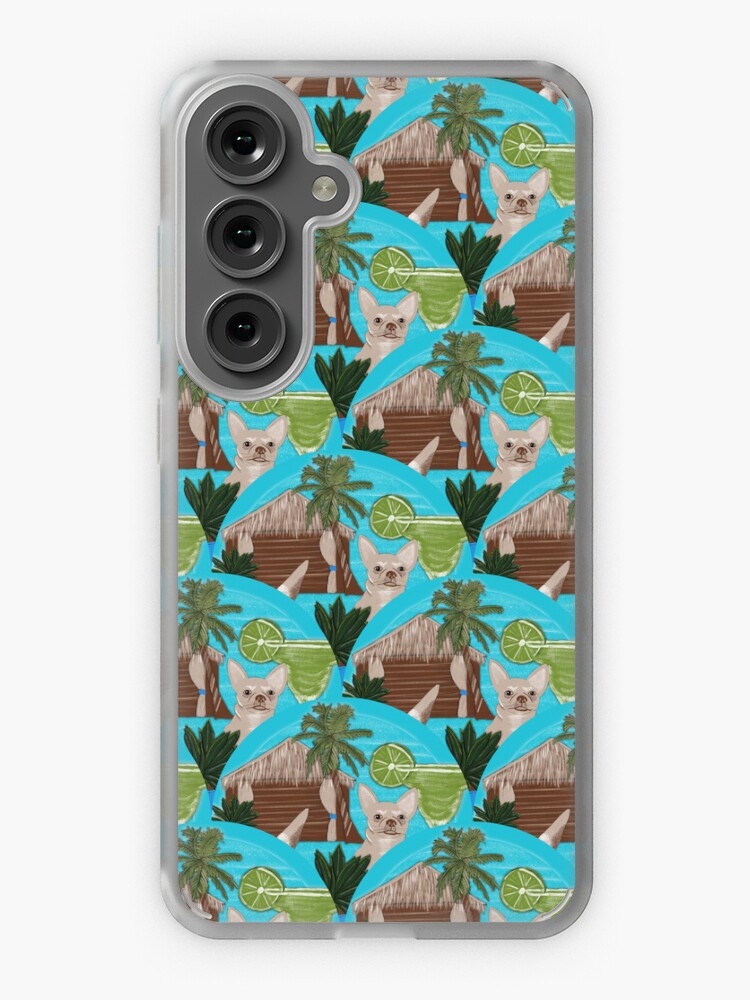 Samsung Galaxy Phone Case, Chihuahuas Cabanas And Cocktails Art Deco Scallop designed and sold by Triplicate Limited