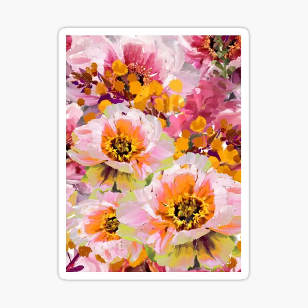 Item preview, 'Joy' Watercolor Peonies, Wattle Flowers and Snap Dragons designed and sold by Venus-in-Virgo.