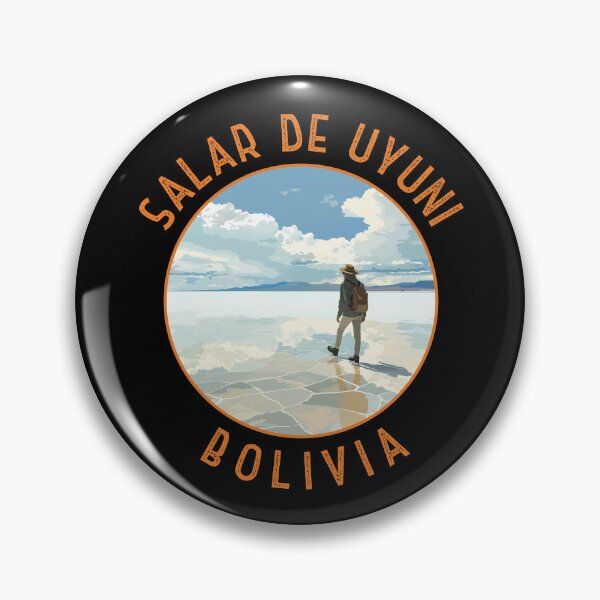 Item preview, Salar de Uyuni Bolivia Retro Distressed Circle designed and sold by KrisSidDesigns.