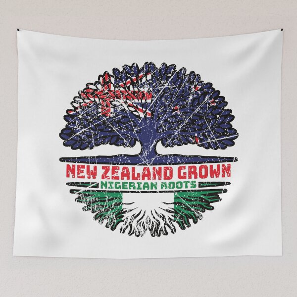 Item preview, Nigeria Nigerian New Zealander New Zealand Tree Roots Flag designed and sold by FlagX.