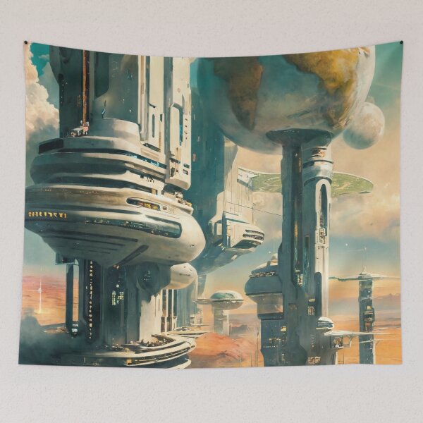 Item preview, the world of the future, art, architecture designed and sold by DonnaBlankaArt.