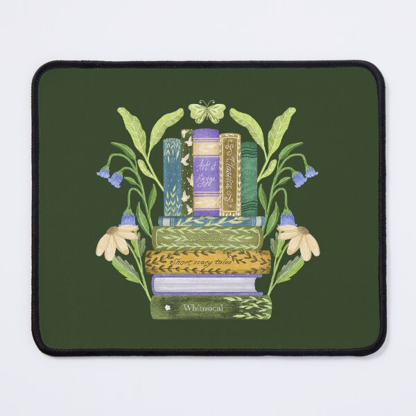 Item preview, Avid reader book stack with flowers designed and sold by pinkyfish1010.
