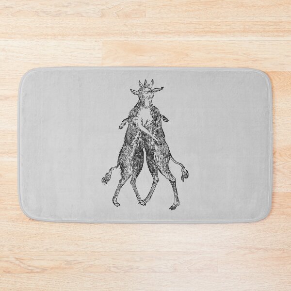 Item preview, Conjoined Goat Esoteric Engraving Drawing - Black Version designed and sold by Arcane Orchid.