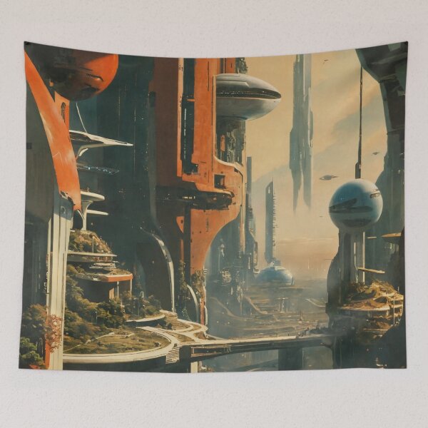 Item preview, the world of the future, art, architecture designed and sold by DonnaBlankaArt.