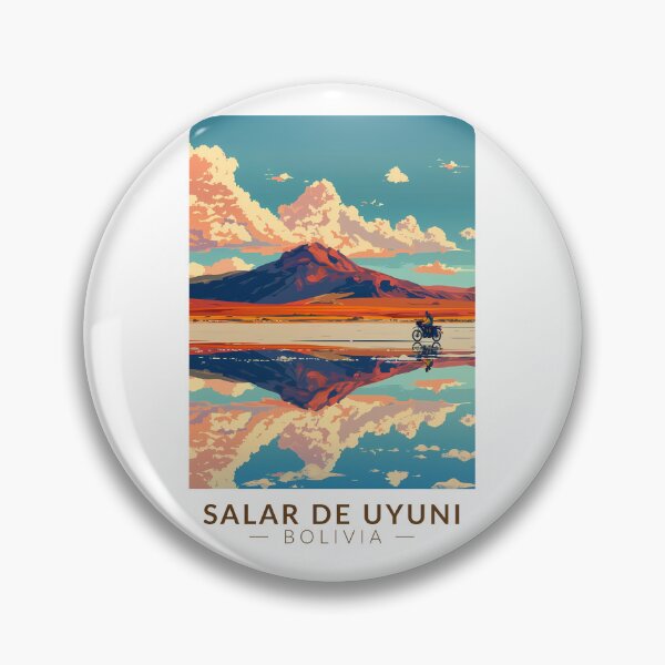 Item preview, Uyuni Salt Flat Bolivia Motorcycle Travel Art Vintage designed and sold by KrisSidDesigns.
