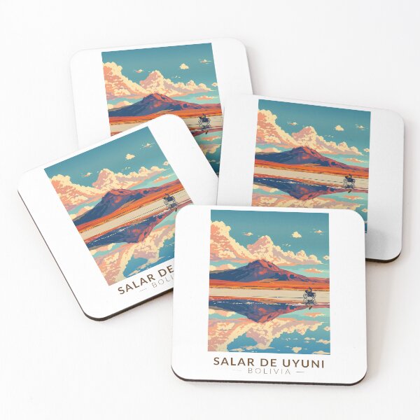 Item preview, Uyuni Salt Flat Bolivia Motorcycle Travel Art Vintage designed and sold by KrisSidDesigns.