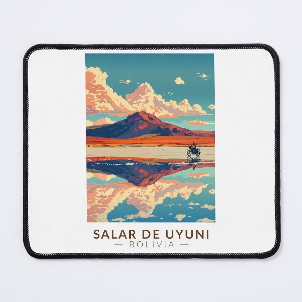 Item preview, Uyuni Salt Flat Bolivia Motorcycle Travel Art Vintage designed and sold by KrisSidDesigns.