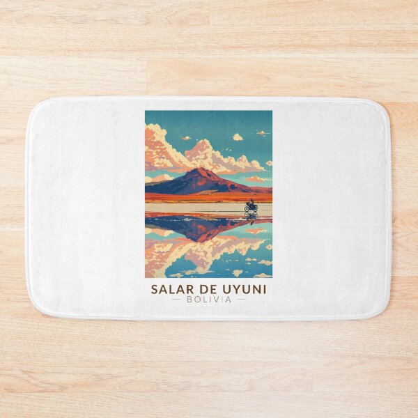 Item preview, Uyuni Salt Flat Bolivia Motorcycle Travel Art Vintage designed and sold by KrisSidDesigns.