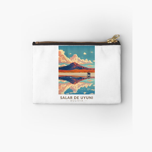 Artikelvorschau, Uyuni Salzsee Bolivien Motorrad Reise Kunst Vintage entworfen und verkauft von KrisSidDesigns.