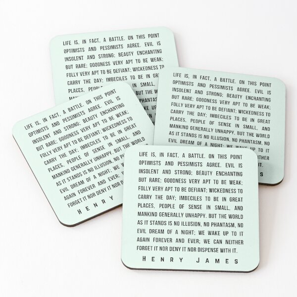 Item preview, Copy of Henry James  quote: Life is, in fact, a battle. On this point optimists and pessimists agree. Evil is insolent and strong; beauty enchanting designed and sold by artbleed.