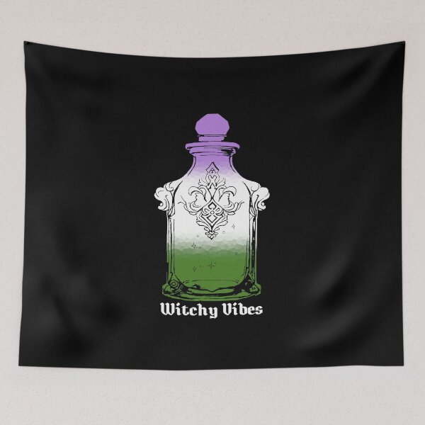 Item preview, Witchy Vibes Genderqueer Pride Flag, Subtle Genderqueer Potion Bottle designed and sold by Travelslightly.