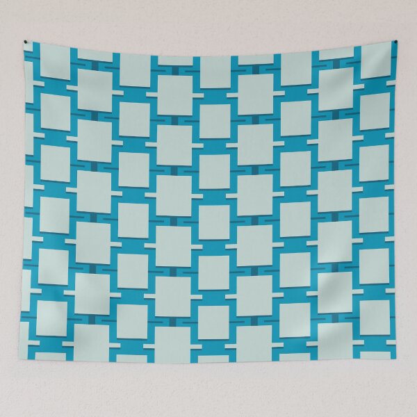 Item preview, abstract geometric rectangles blue designed and sold by colorofmagic.