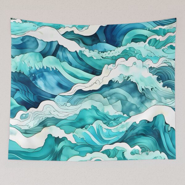 Item preview, Summer Ocean Beach Waves Pattern designed and sold by Unitepeople.