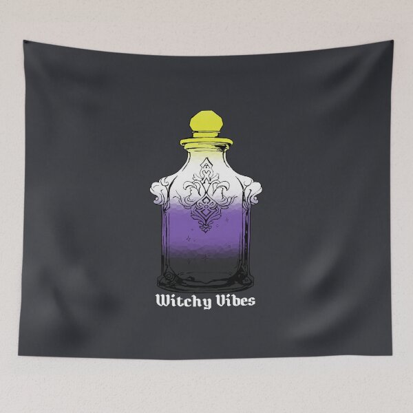 Item preview, Witchy Vibes Nonbinary Pride Flag, Subtle Nonbinary Potion Bottle designed and sold by Travelslightly.