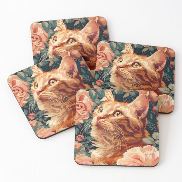 Item preview, Cat in Flowers designed and sold by HappyStickBike.