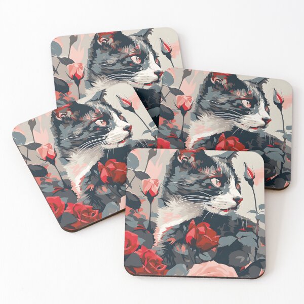 Item preview, Cat in Flowers designed and sold by HappyStickBike.