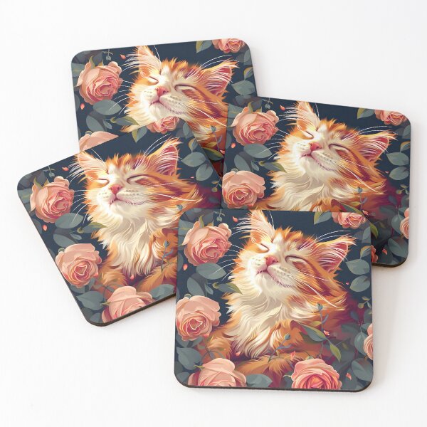 Item preview, Cat in Flowers designed and sold by HappyStickBike.