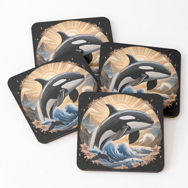 Item preview, Orca Whale Jumping In Ocean designed and sold by BeachBreezyVA.