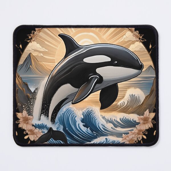 Item preview, Orca Whale Jumping In Ocean designed and sold by BeachBreezyVA.
