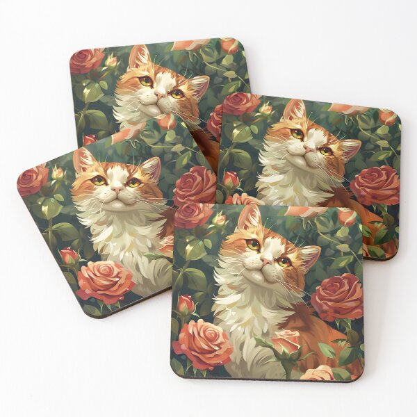 Item preview, Cat In Flowers designed and sold by HappyStickBike.