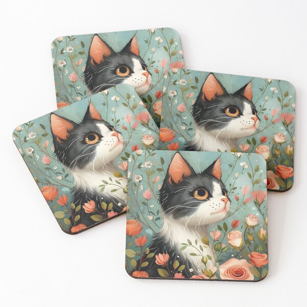 Item preview, Cat In Flowers designed and sold by HappyStickBike.