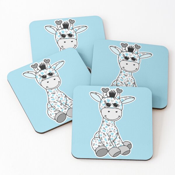 Item preview, Cute Demiboy Pride Flag Giraffe Blue Gray White designed and sold by JoyfulJen.