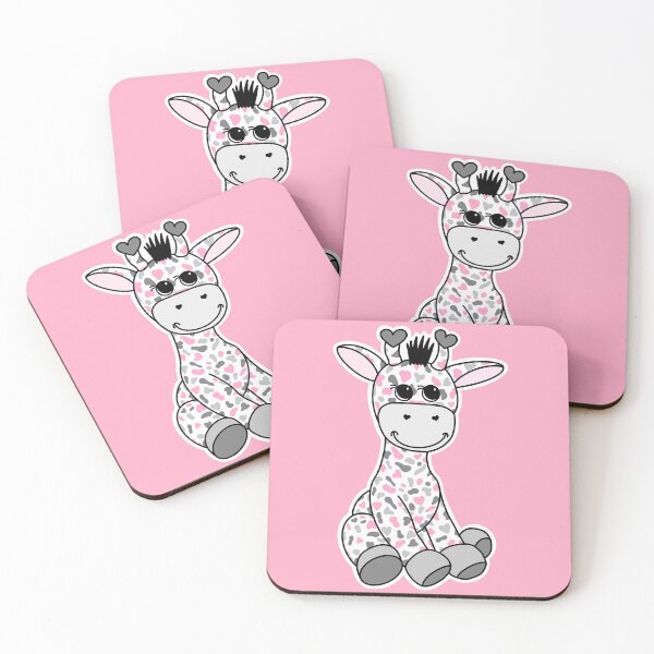 Item preview, Cute Demigirl Pride Flag Giraffe Pink Gray White designed and sold by JoyfulJen.