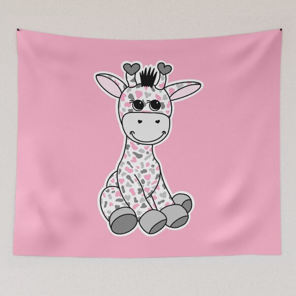 Item preview, Cute Demigirl Pride Flag Giraffe Pink Gray White designed and sold by JoyfulJen.