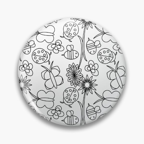 Item preview, bee, ladybug and butterfly repeating pattern/colouring sheet  designed and sold by IttyDesignsByJ.