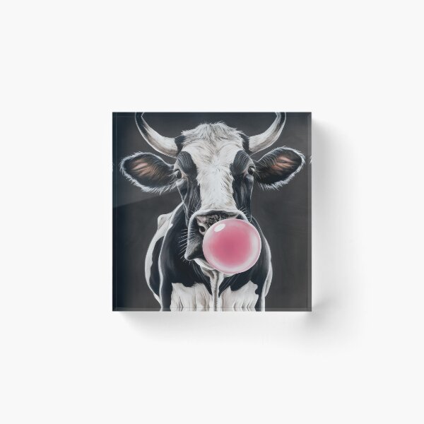 Item preview, Cow with chewing gum. designed and sold by MyHappyArtShop.