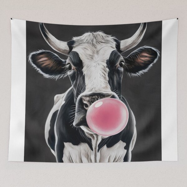 Item preview, Cow with chewing gum. designed and sold by MyHappyArtShop.