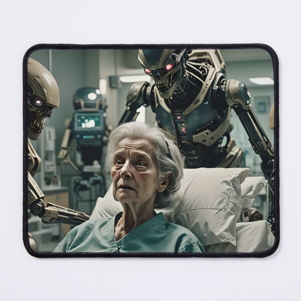 Item preview, Sick Old Woman In Hospital Being Cared For By Robots designed and sold by DifferentPOV.