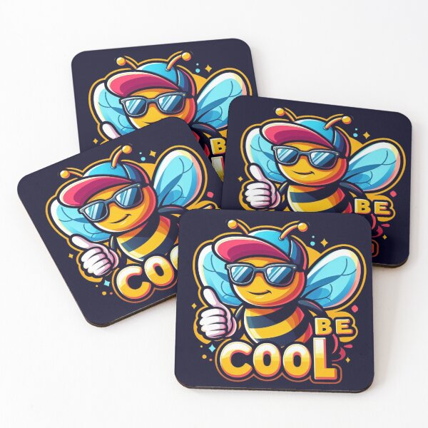 Item preview, Be Cool - Bee wearing sunglasses, cool look Design collection designed and sold by StickerHavenn.