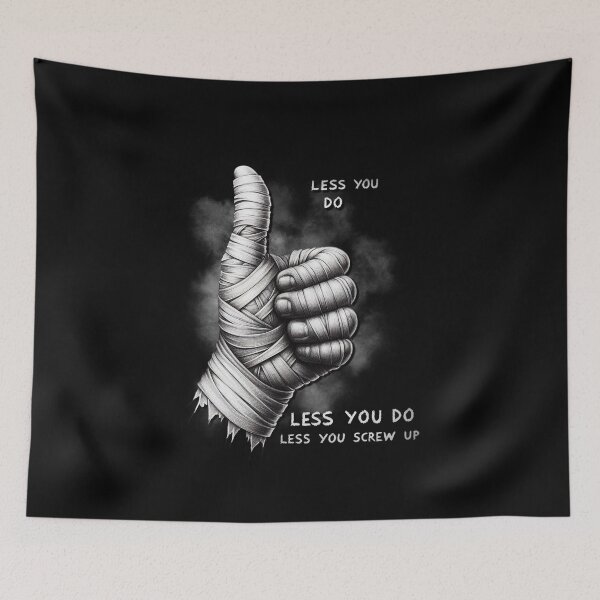 Item preview, Less you do less you screw up, minimalism, procrastination, slowlife, minimalist approach, simplify, more or less, designed and sold by CrisMor-Art.