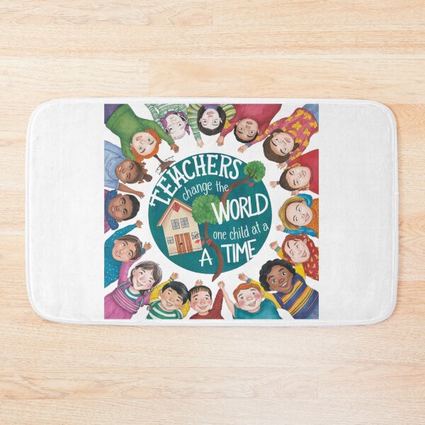 Item preview, Teachers Change the World One Child at a Time - Globe and Children Design designed and sold by deluxedigital1.