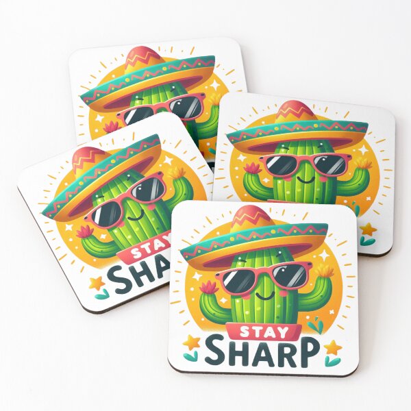 Item preview, Stay Sharp - Cute Cactus with Sunglasses and Sombrero Design Collection designed and sold by StickerHavenn.