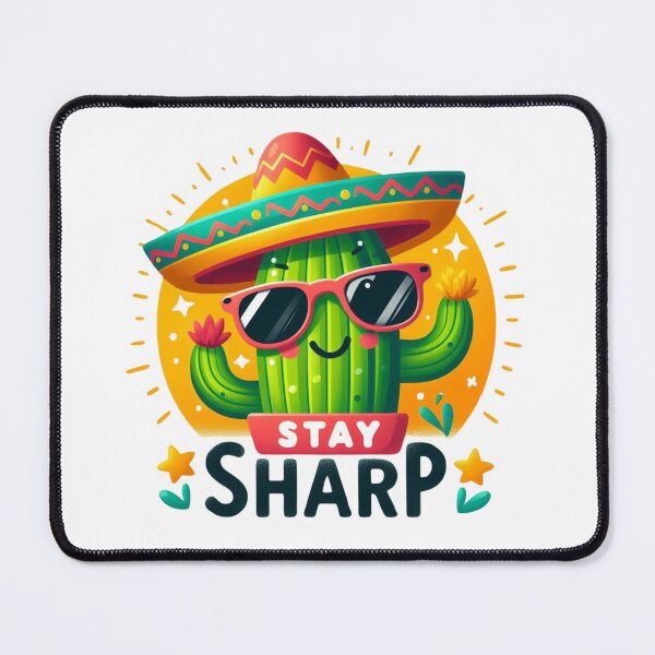 Item preview, Stay Sharp - Cute Cactus with Sunglasses and Sombrero Design Collection designed and sold by StickerHavenn.