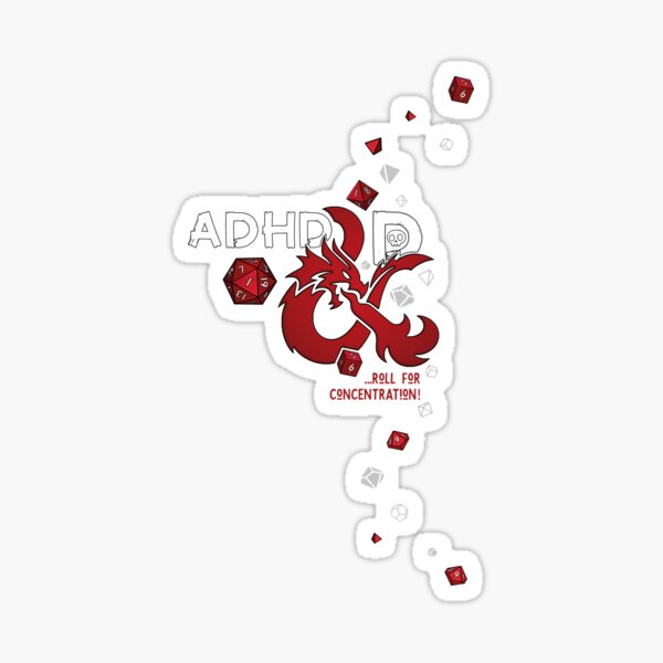 Item preview, ADHD&D | Roll for concentration | DnD (for black, no text) designed and sold by keyvei.