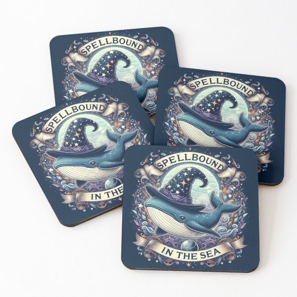 Item preview, Spellbound in the Sea - Magical Whale in Wizard's Hat Design Collection designed and sold by StickerHavenn.
