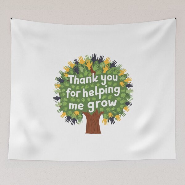 Item preview, Thank You for Helping Me Grow - Tree with Hand-Shaped Leaves designed and sold by deluxedigital1.