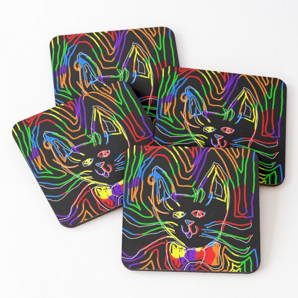 Item preview, Psychedelic Rainbow Cat designed and sold by DancingCreek.