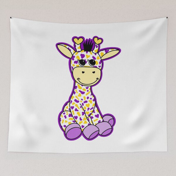 Item preview, Cute Intersex Pride Flag Giraffe Purple Yellow designed and sold by JoyfulJen.