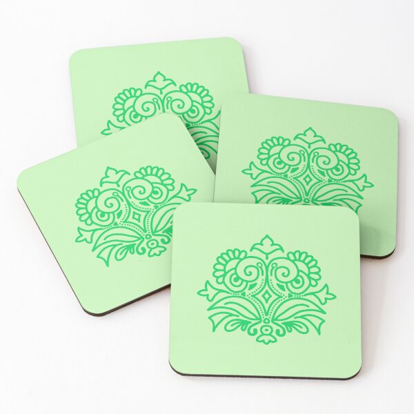 Item preview, Green folk motif designed and sold by Kalpa.