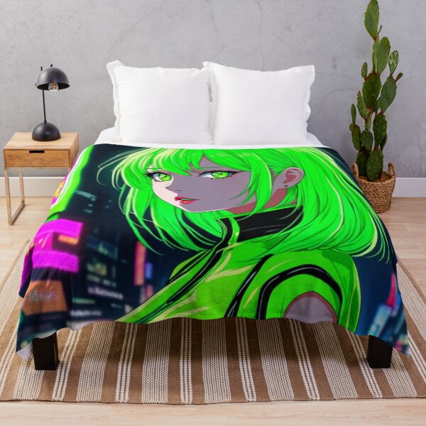 Item preview, Anime green city night designed and sold by AdultAnime.