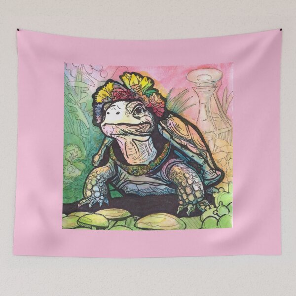 Item preview, Grandma Turtle - Colorful floral senior tortoise designed and sold by BagChemistry.