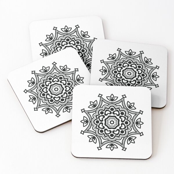 Item preview, Black circular folk motif designed and sold by Kalpa.