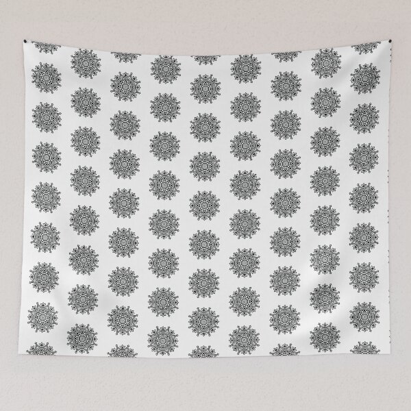 Item preview, Black circular folk motif designed and sold by Kalpa.