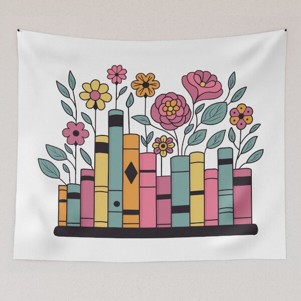 Item preview, Lose yourself in a good book - floral vibes designed and sold by EvergreenWhimsy.