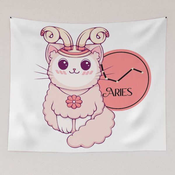 Item preview, Cat as Zodiac Sign - Aries designed and sold by Ink-Lust.