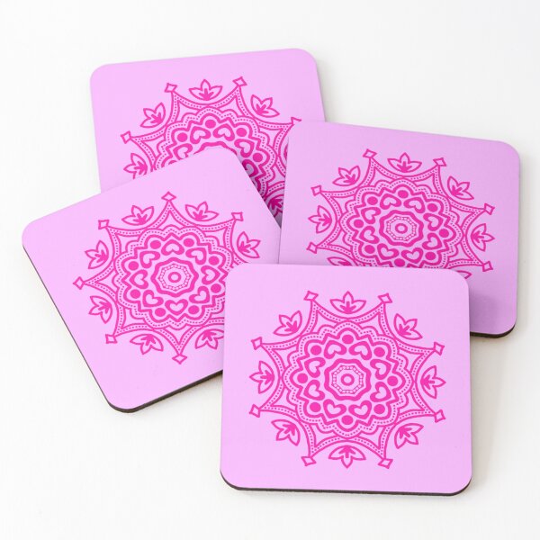 Item preview,  Pink circular folk motif designed and sold by Kalpa.